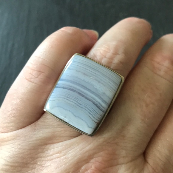 Blue lace agate Sterling silver rings - Picture 8 of 8
